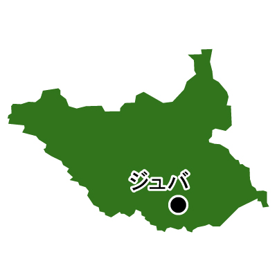 南スーダン共和国無料フリーイラスト｜首都名(緑)